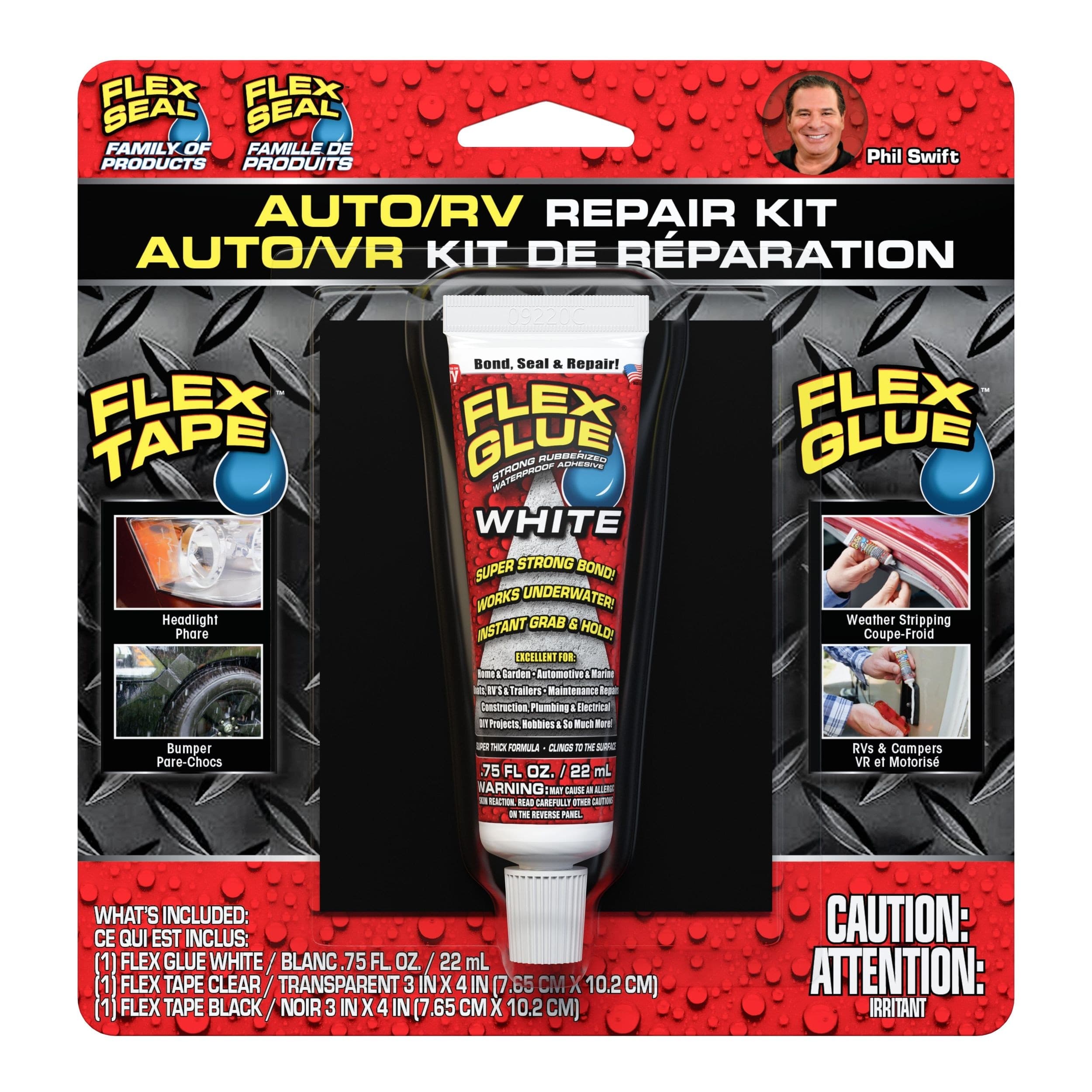 Flex Seal Mini Rubberized Adhesive Auto/RV Repair Kit with Flex Glue & Flex Tape