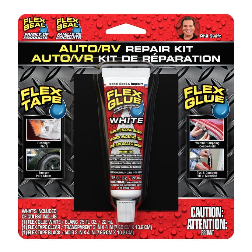 Flex Seal Mini Rubberized Adhesive Auto/RV Repair Kit with Flex Glue & Flex Tape