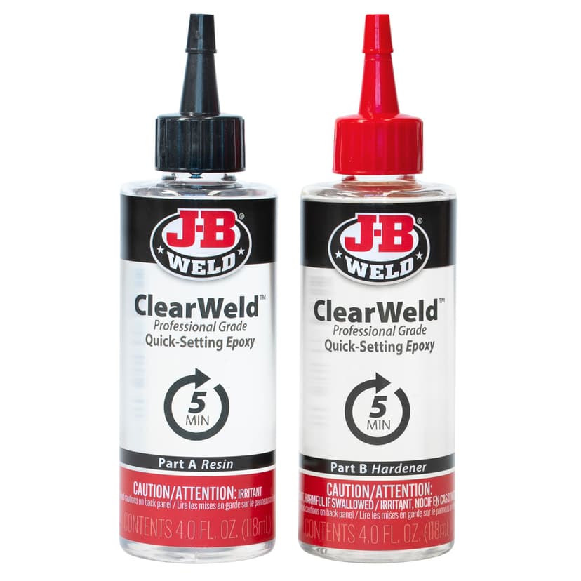 J-B Weld ClearWeld 5-Minute Professional Grade Quick Setting Epoxy, 118-mL, 2-pk