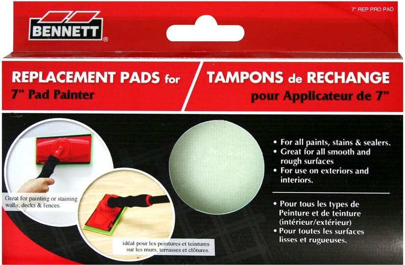 Bennett Pro Exterior/Interior Paint Pad & Stain Applicator for Deck/Fence, 7-in