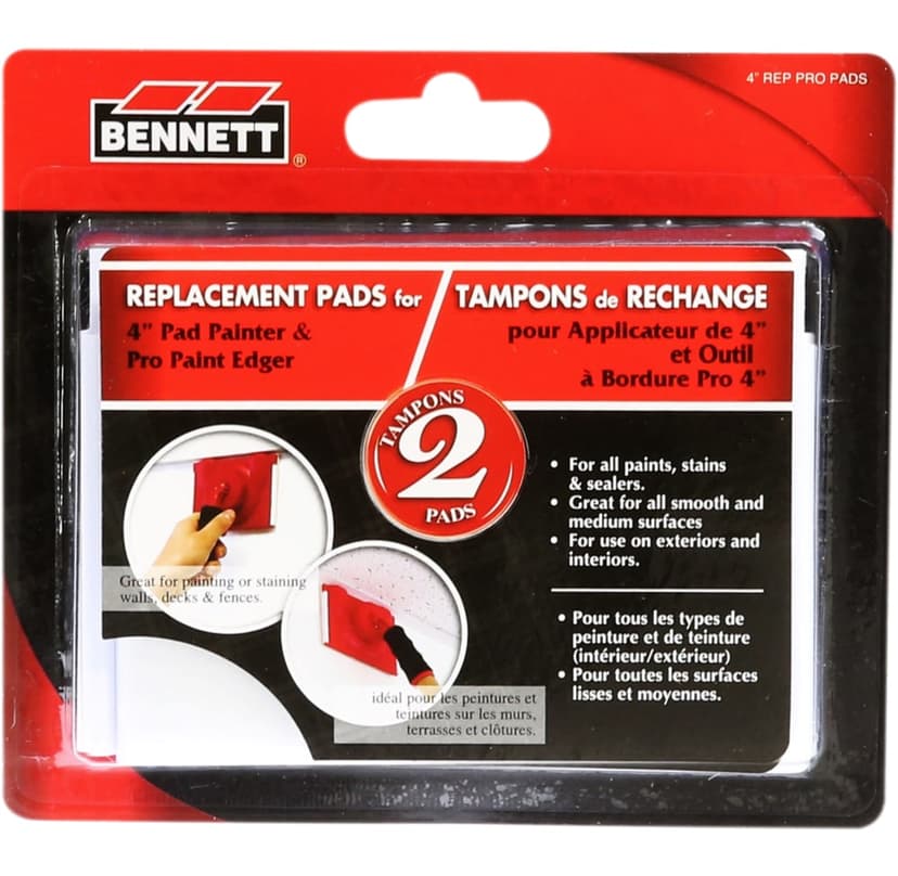 Bennett Pro Replacement Pad Paint Edger, 2-pc, 4-in