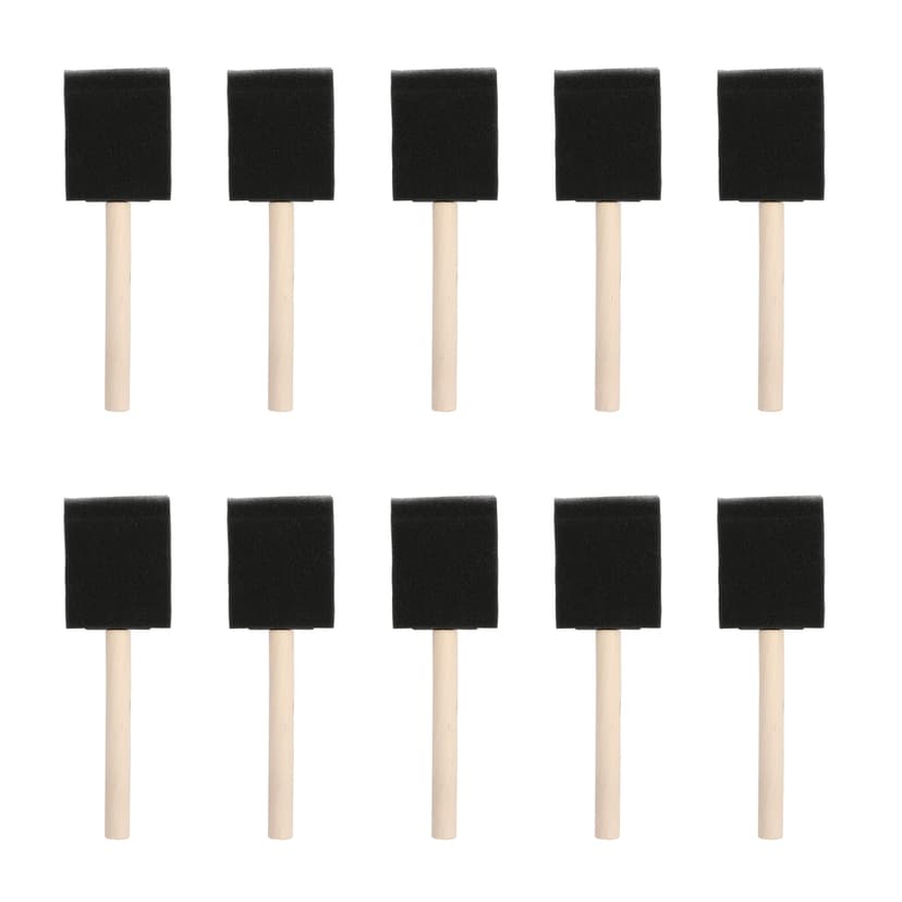 Foam Paint Brushes with Wooden Handle, 10-pk