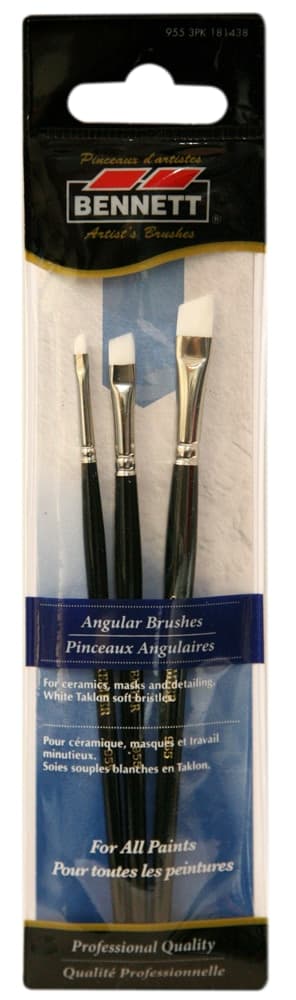 Bennett Professional Artist Angle Paint Brushes, 3-pk