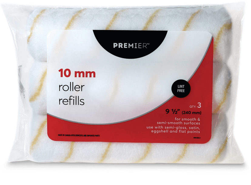 Premier Lint-Free Paint Rollers Refill, Polyester, 10mm, 3-pk