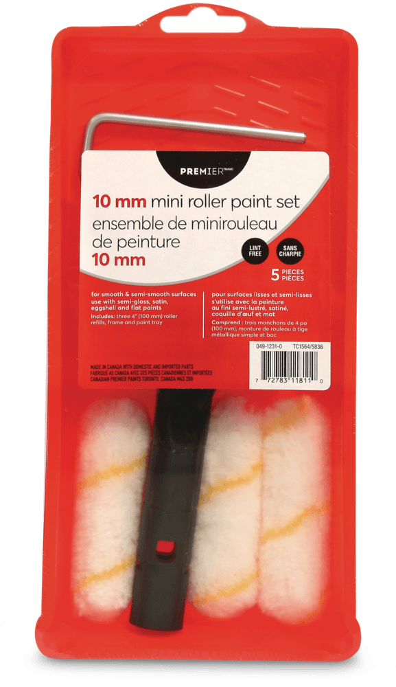 Premier Lint Free Mini Paint Roller Set, 5-pc, 4-in