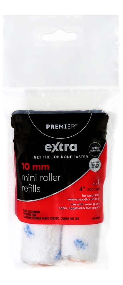 Premier Extra Lint Free Microfibre Mini Paint Rollers, 2-pk, 4-in