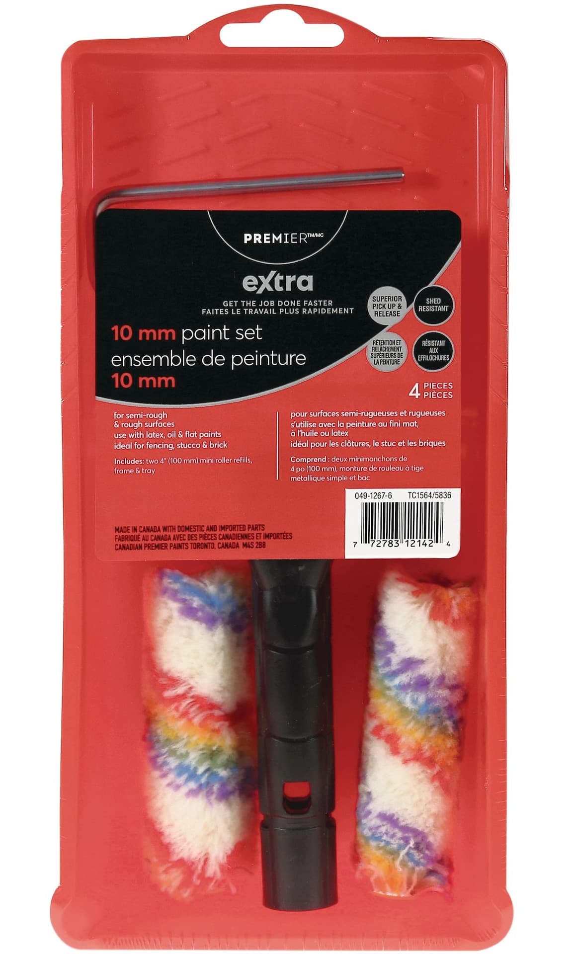 Premier Extra Mini Exterior/Interior Paint Roller Set, 4-pc, 10-mm