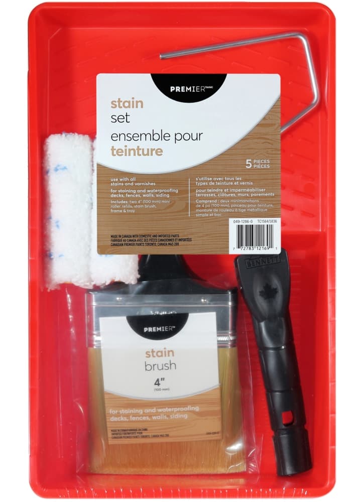 Premier Deck Stain Set, Includes Roller Brush & Tray, 5-pc