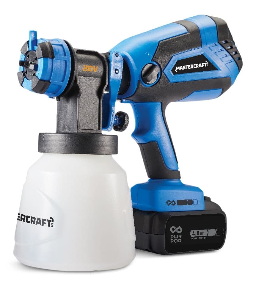 Mastercraft 20V Cordless Paint Sprayer with PWR POD 4 Ah Battery and Charger
