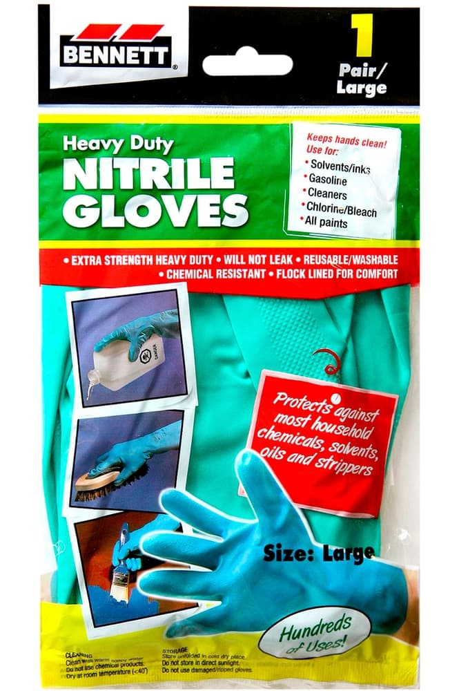 Bennett Large Nitrile Heavy Duty Gloves, 1-pk