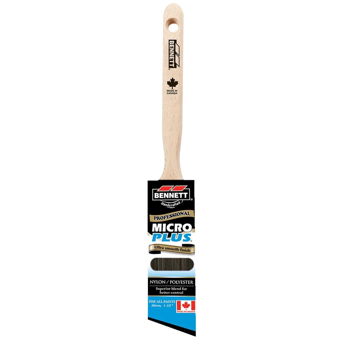 Bennett Professional Micro Plus Angle Paint Brush for Precision Edging, 1.5-in