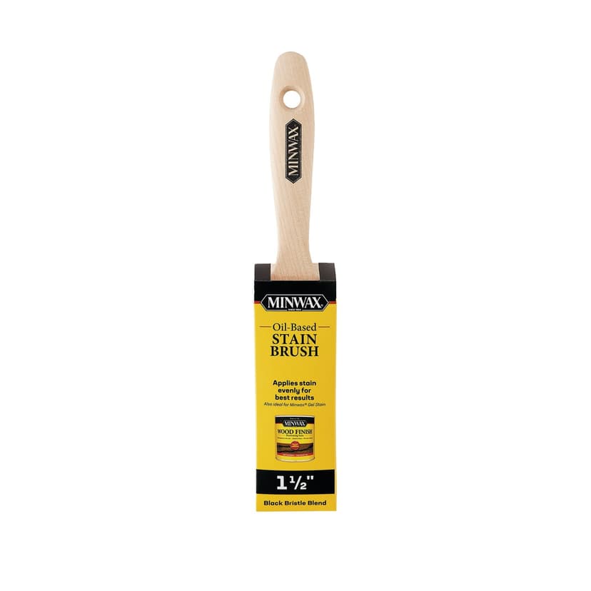 Minwax Wood Finish Stain Brush with Hardwood Handle, Black Bristles, 1.5-in