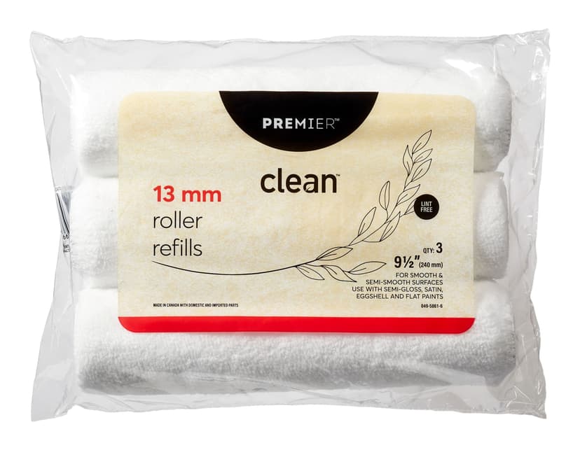 Premier Clean 13mm Roller, Microfibre, 3-pk