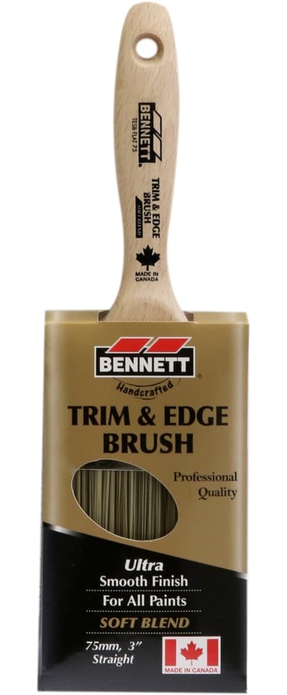 Bennett Soft Blend Flat Paint Brush for Doors and Trim, 3-in