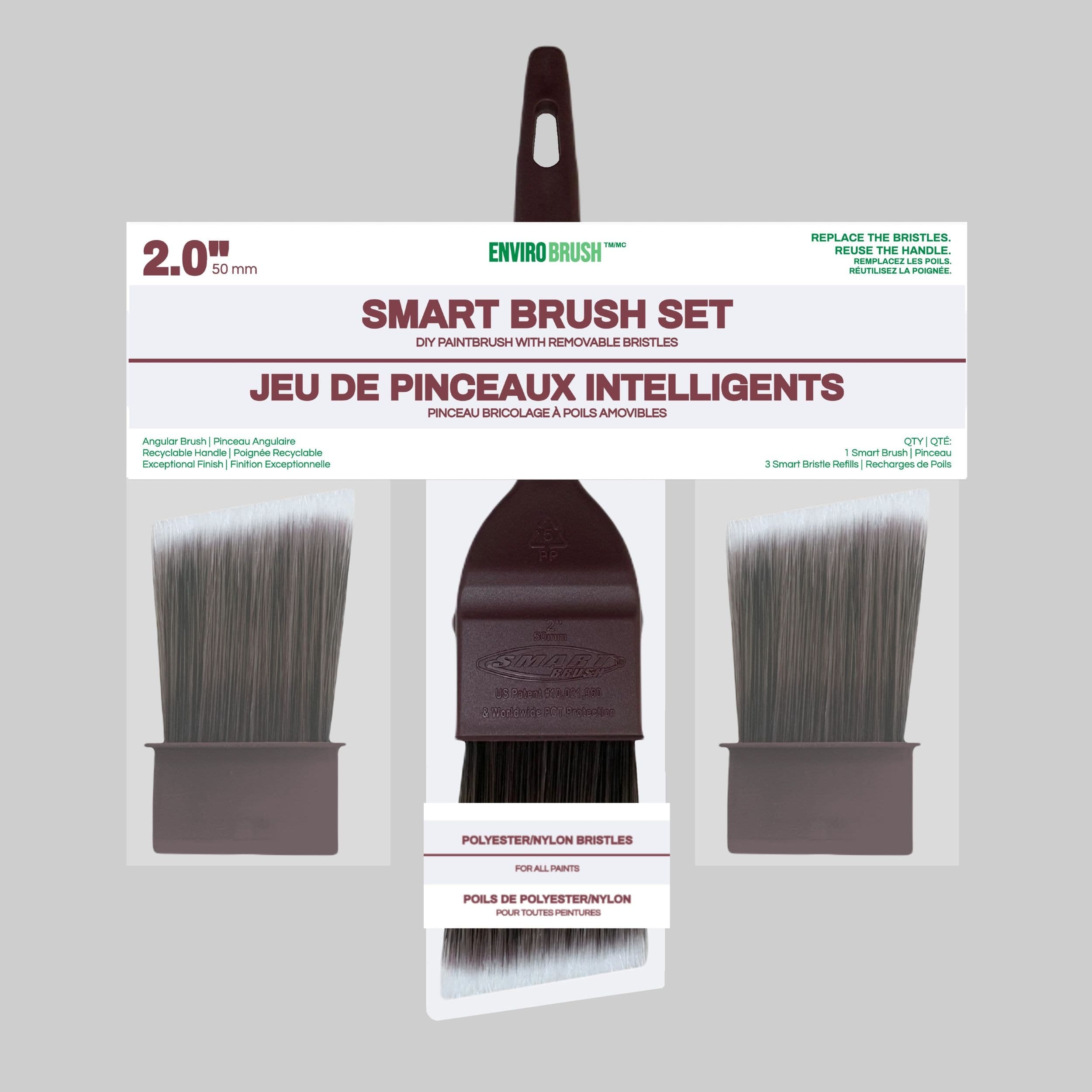 Enviro Brush Smart Brush DIY Angle Paint Brush, 2-in, 3-pc