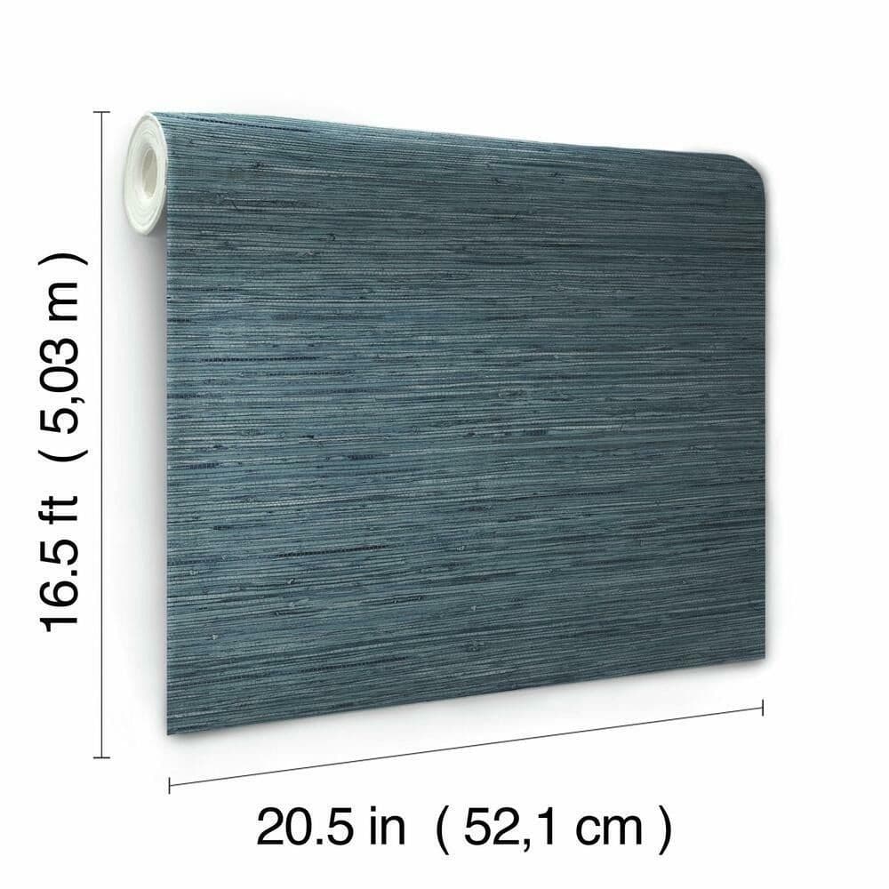 Roommates Peel & Stick Removable Wallpaper, Repositionable & Washable, 20.5-in x 16.5-ft, Navy Grass Cloth