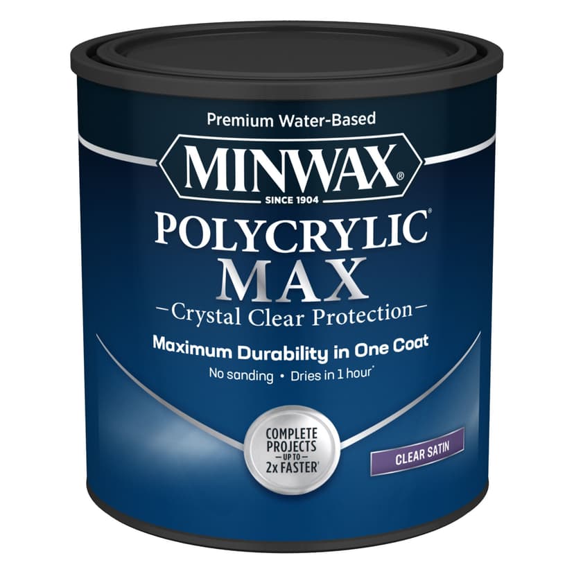 Minwax Polycrylic Max, One Coat Application, Satin Finish, 946-mL