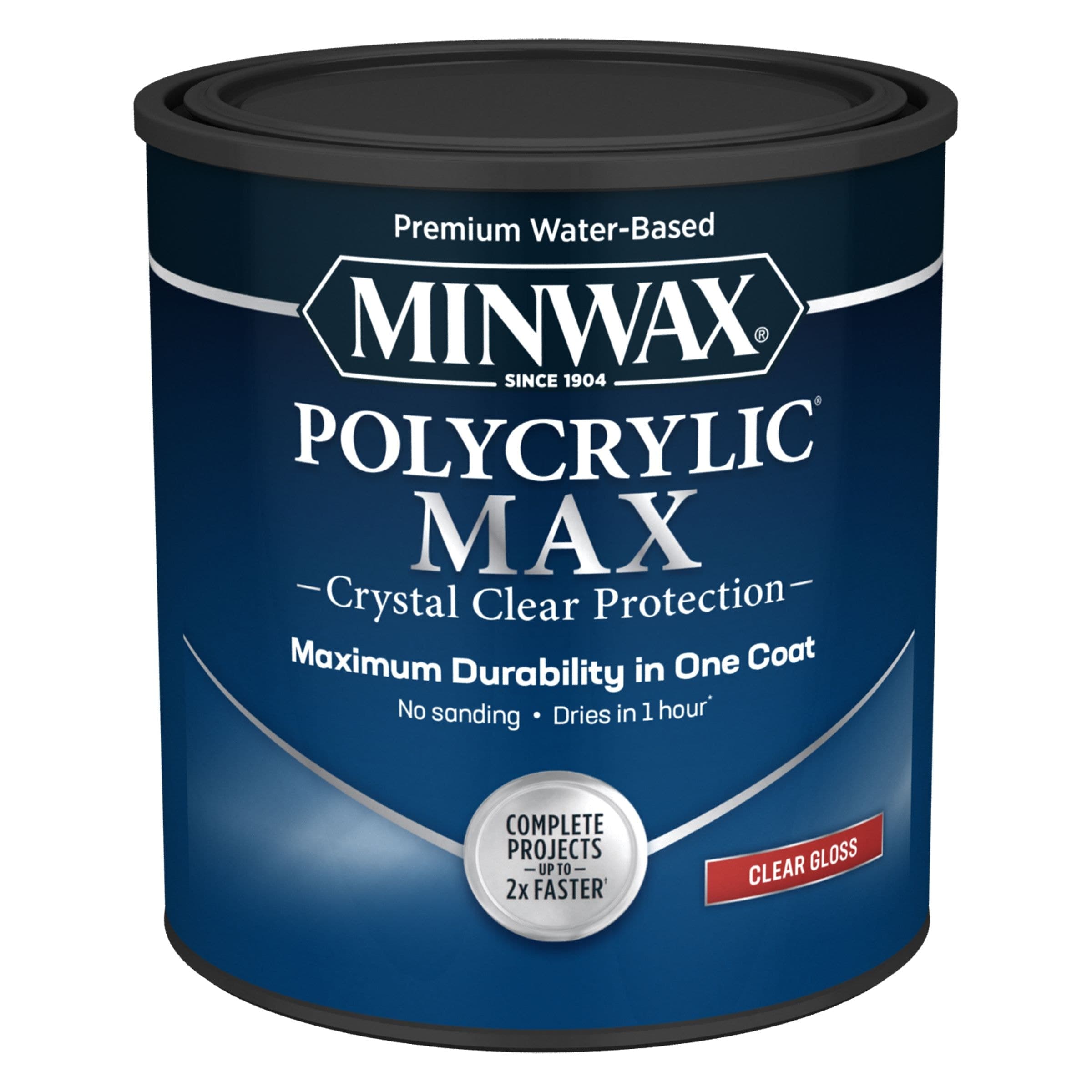 Minwax Polycrylic Max, One Coat Application, Gloss Finish, 946-mL