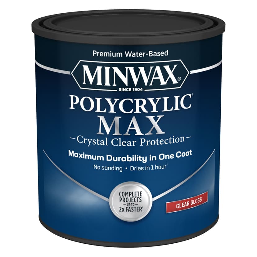 Minwax Polycrylic Max, One Coat Application, Gloss Finish, 946-mL