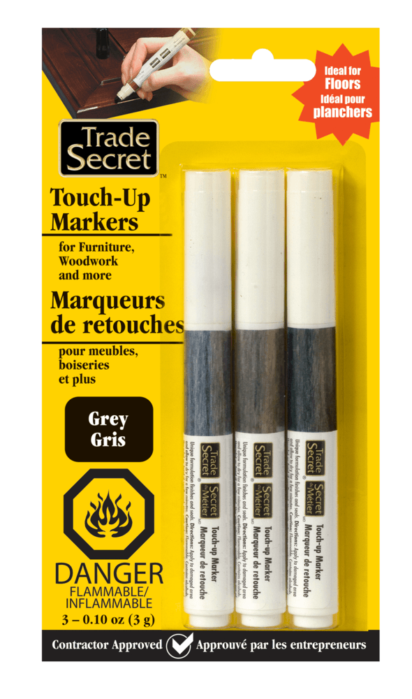 Trade Secret Touch-Up Repair Marker, Quick Drying & Fade Resistant, Grey, 3-pk