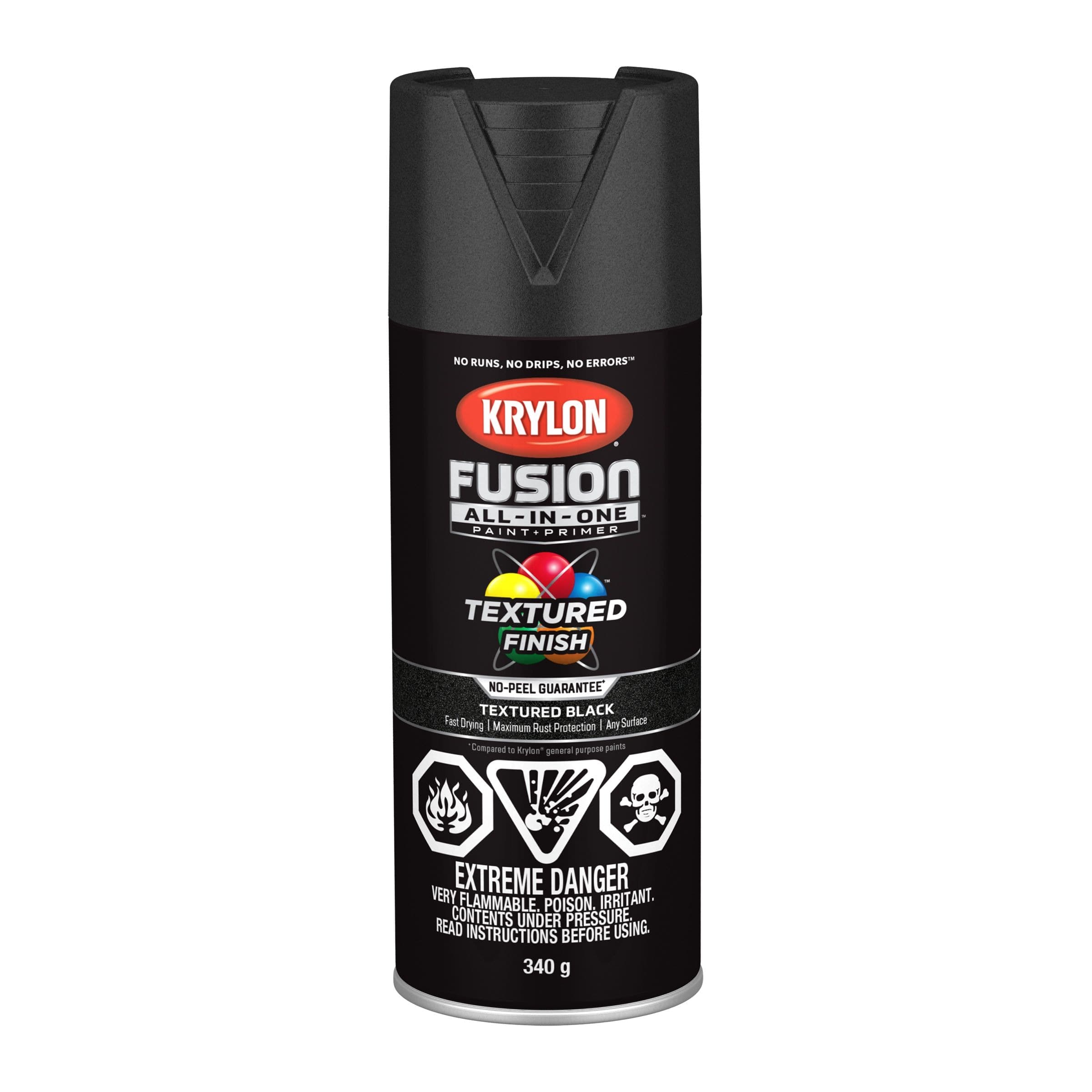 Krylon Fusion All-In-One® Spray Paint Aerosol, Textured Black, 340-g