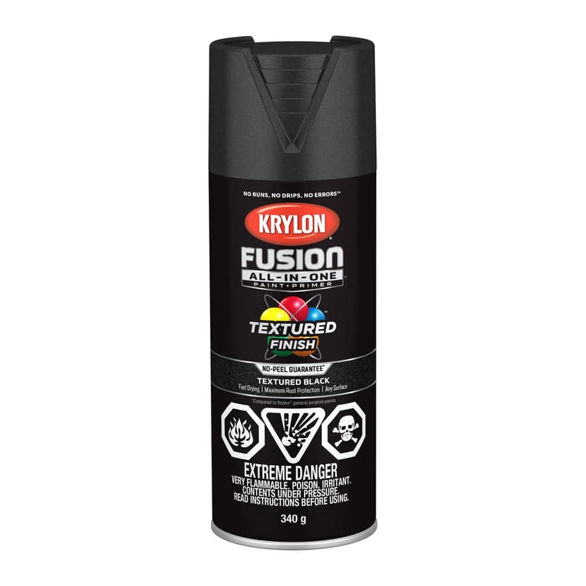 Krylon Fusion All-In-One® Spray Paint Aerosol, Textured Black, 340-g