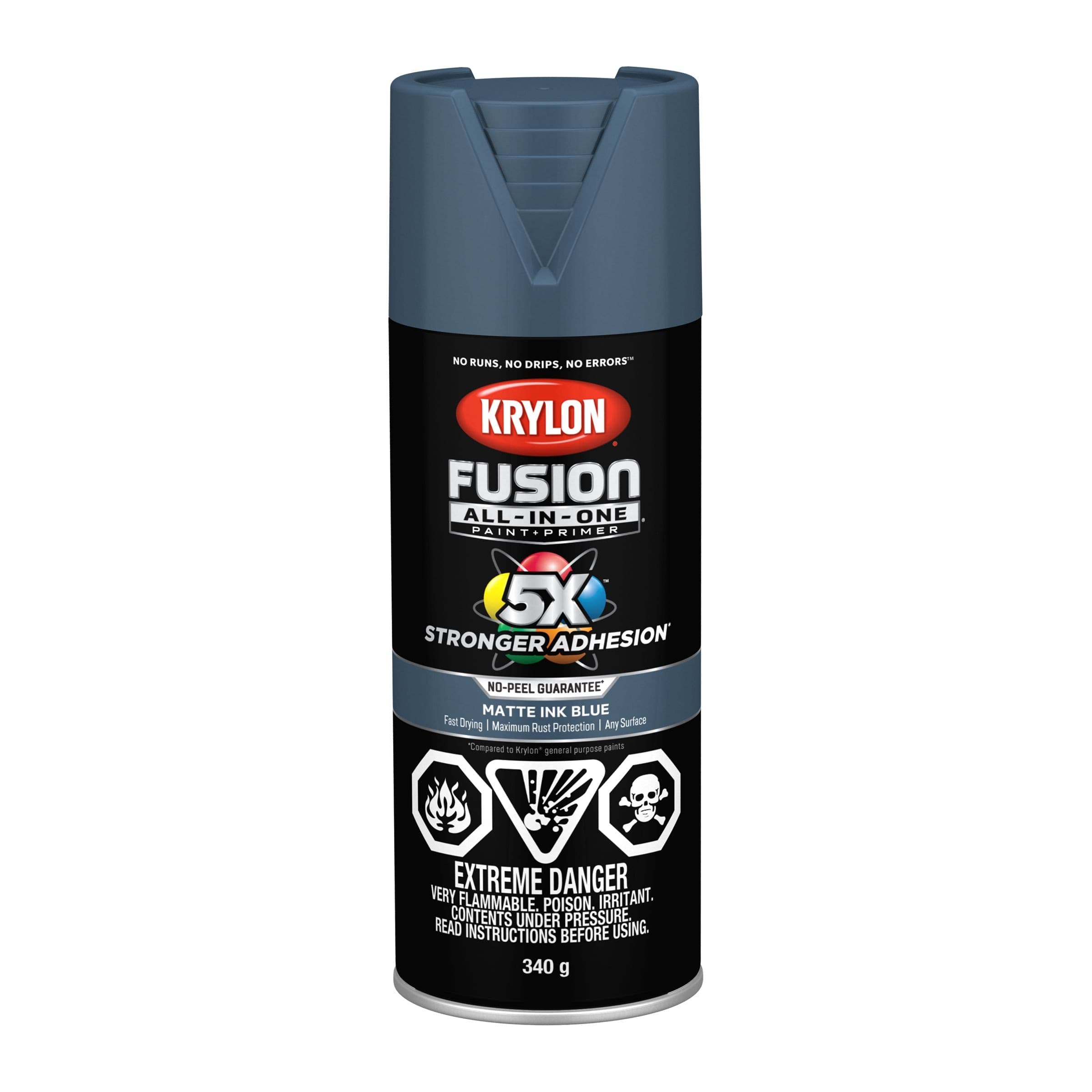 Krylon Fusion All-In-One® Spray Paint Aerosol, Matte, Ink Blue, 340-g