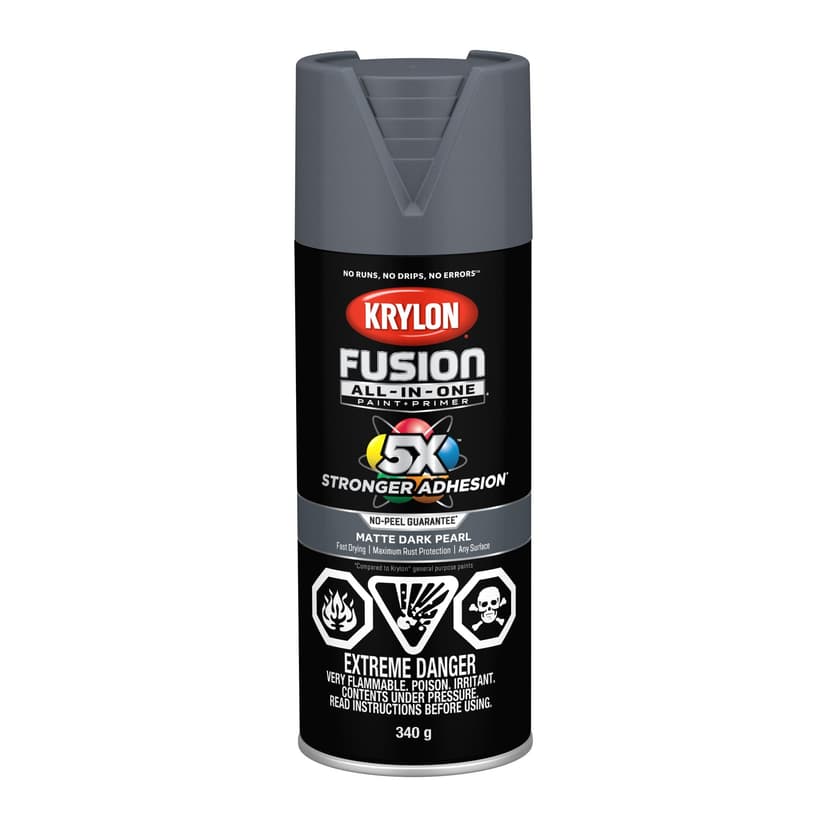 Krylon Fusion All-In-One® Spray Paint Aerosol, Matte, Dark Pearl, 340-g
