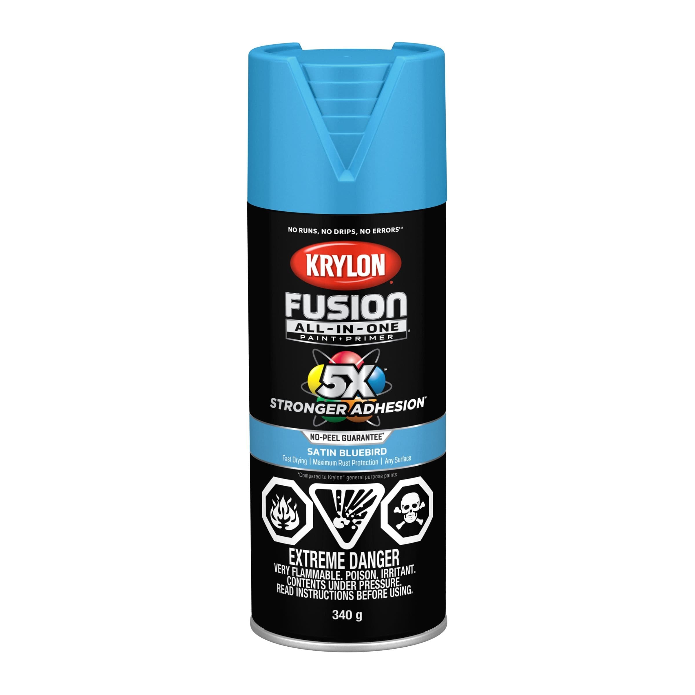 Krylon Fusion All-In-One® Spray Paint Aerosol, Satin, Bluebird, 340-g