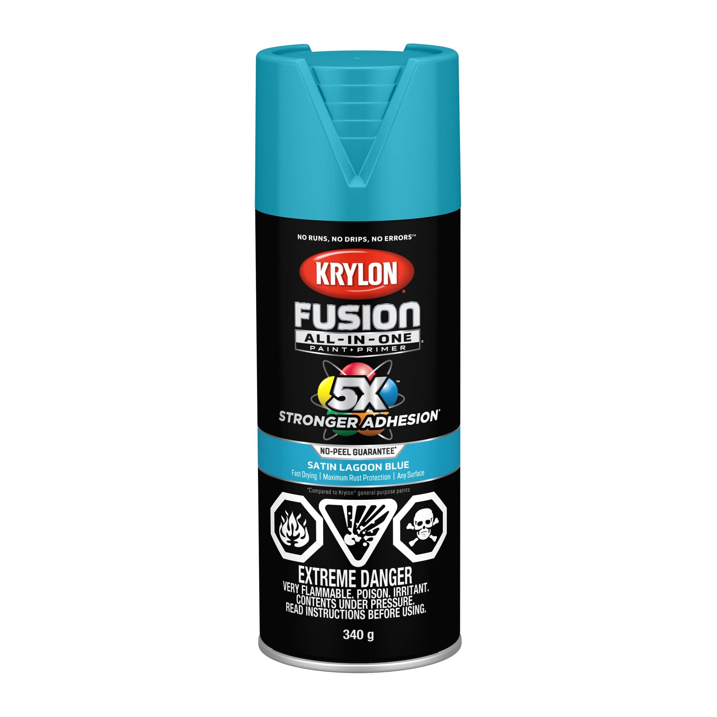Krylon Fusion All-In-One® Spray Paint Aerosol, Satin, Lagoon Blue, 340-g