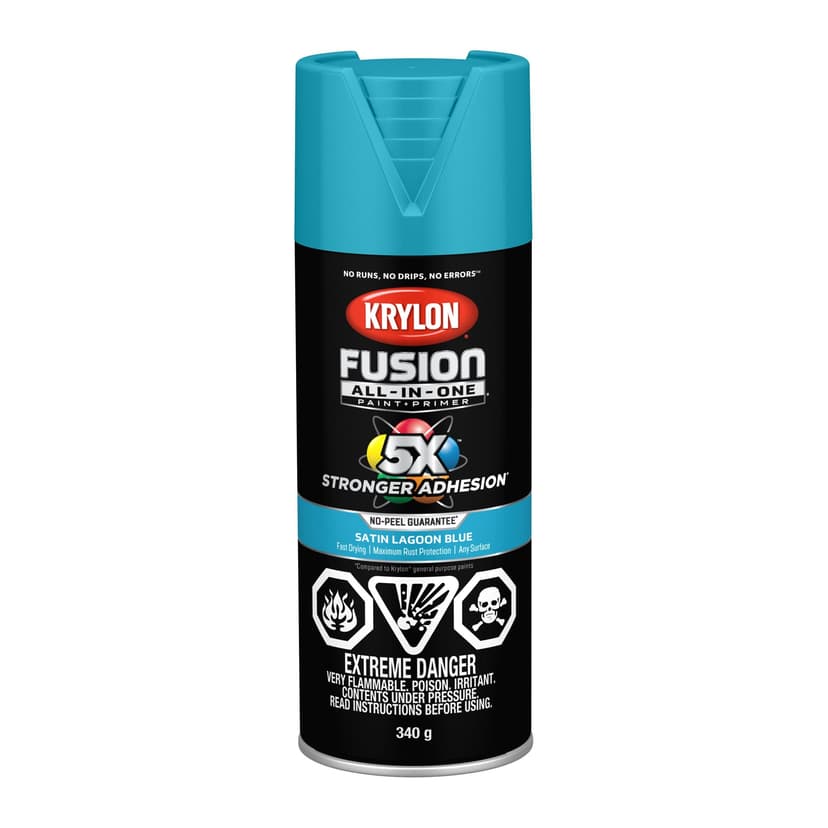 Krylon Fusion All-In-One® Spray Paint Aerosol, Satin, Lagoon Blue, 340-g