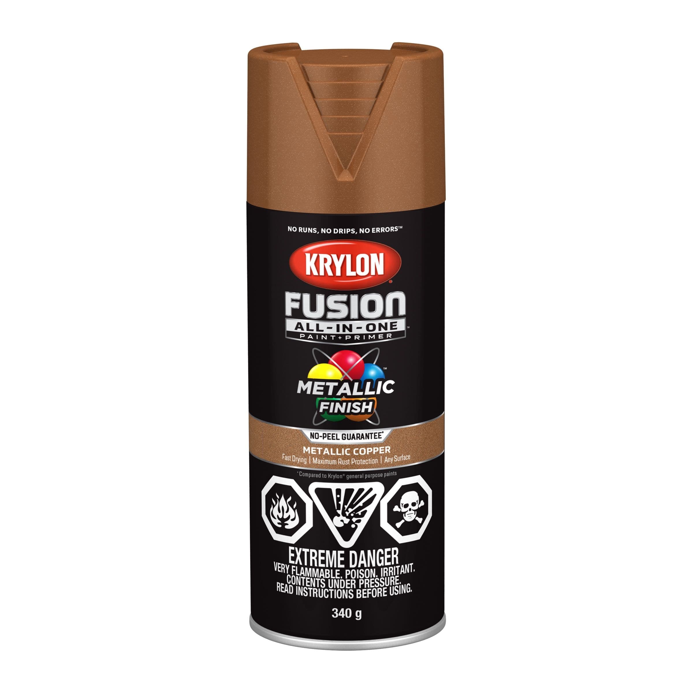 Krylon Fusion All-In-One® Metallic Spray Paint Aerosol, Copper, 340-g