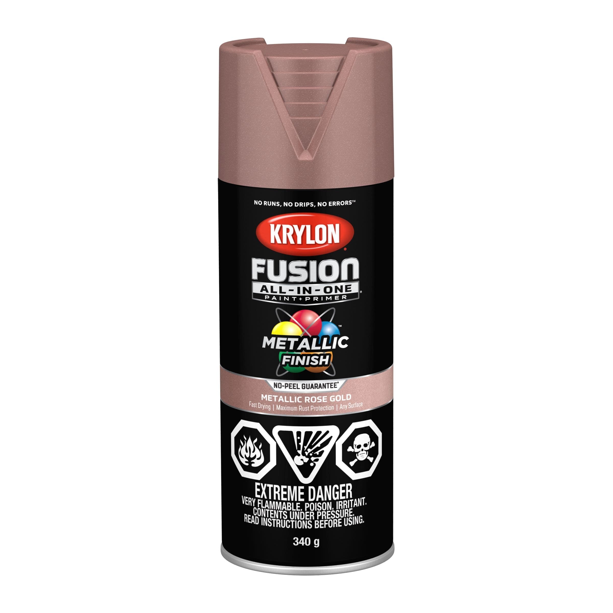 Krylon Fusion All-In-One® Metallic Spray Paint Aerosol, Rose Gold, 340-g