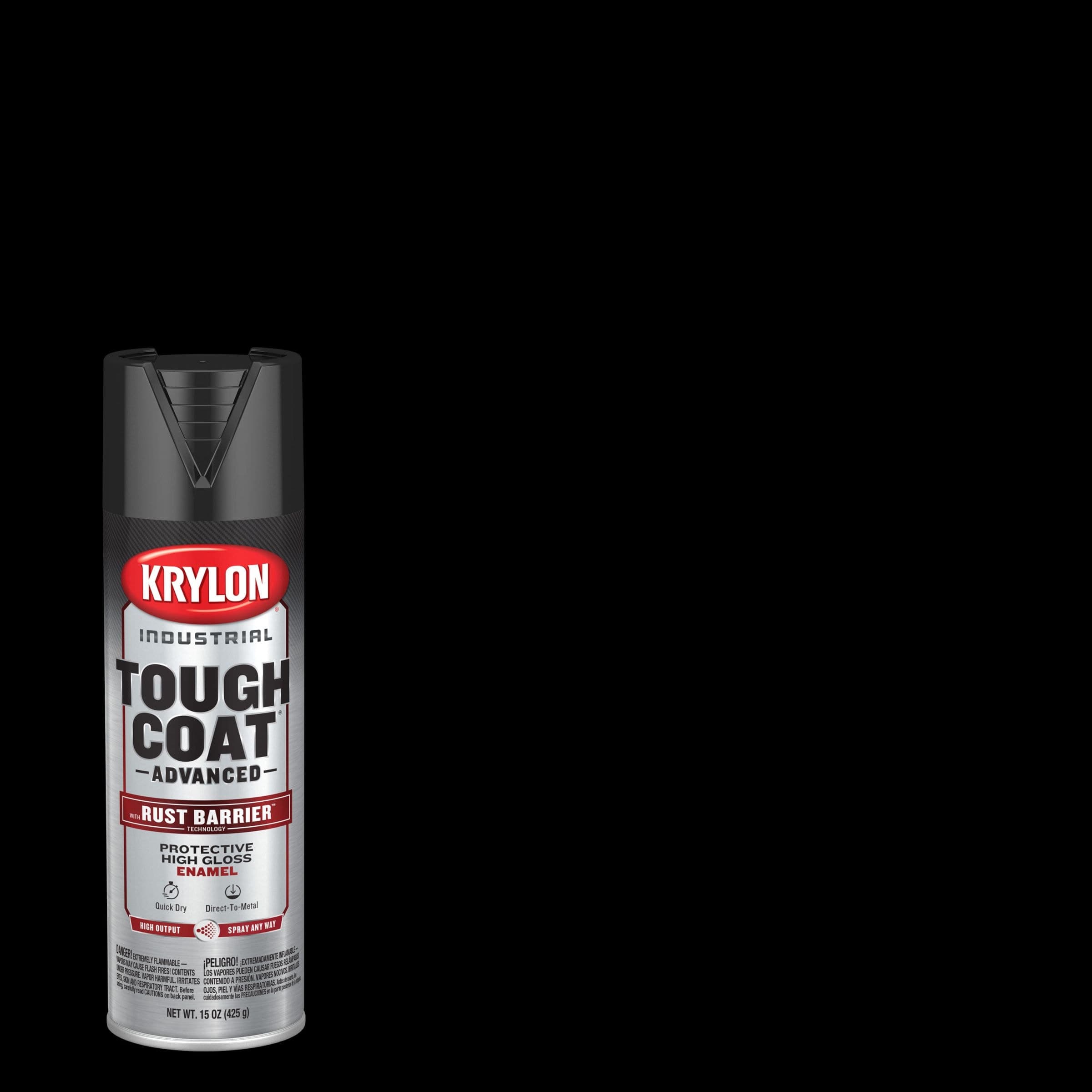 Krylon Industrial™ Tough Coat® Advanced Rust Spray Aerosol, Gloss, Black, 425-g
