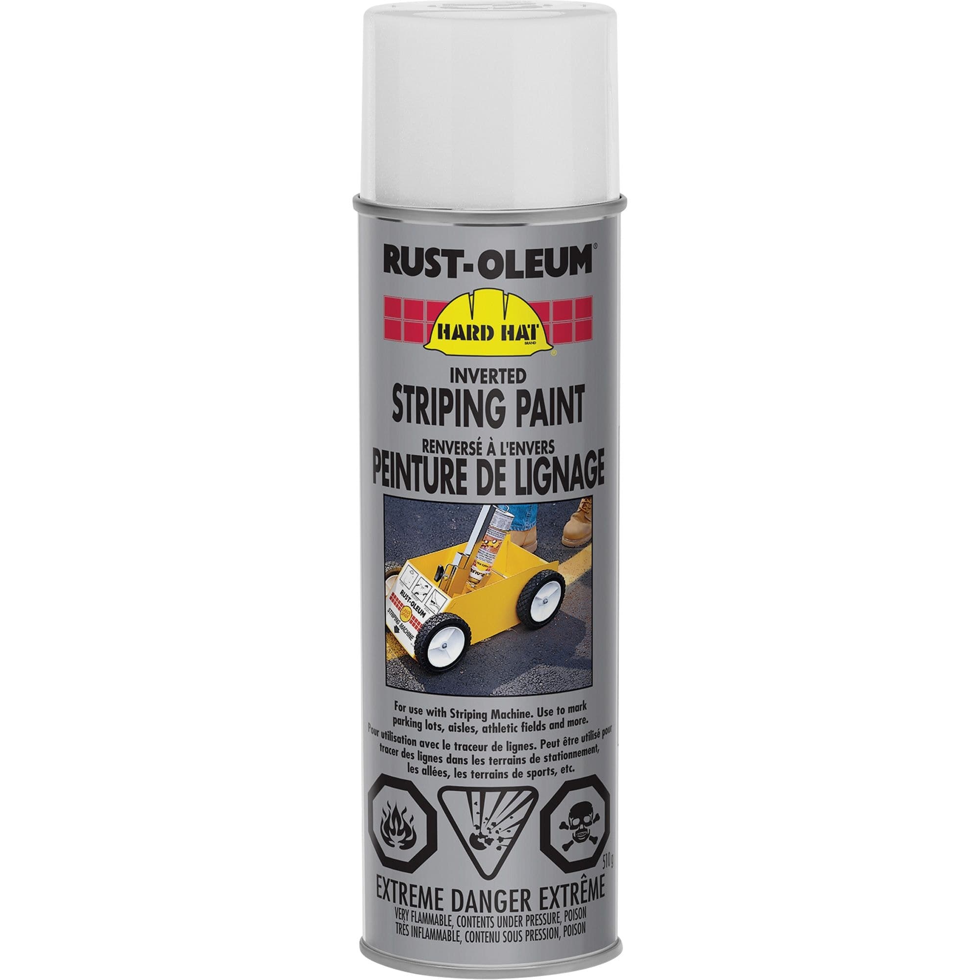 Rust-Oleum Inverted Striping Paint Spray Aerosol, Interior/Exterior Use, White, 510-g