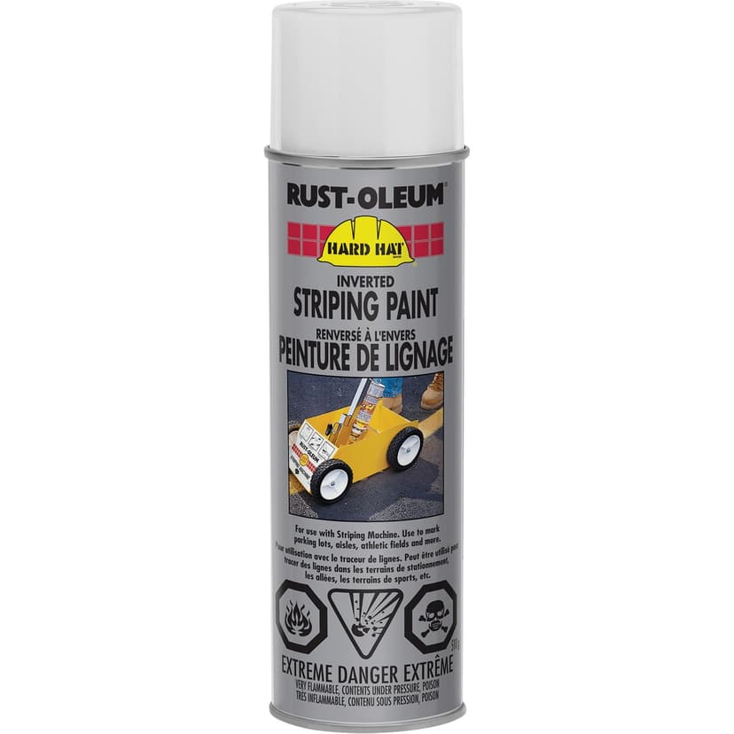 Rust-Oleum Inverted Striping Paint Spray Aerosol, Interior/Exterior Use, White, 510-g