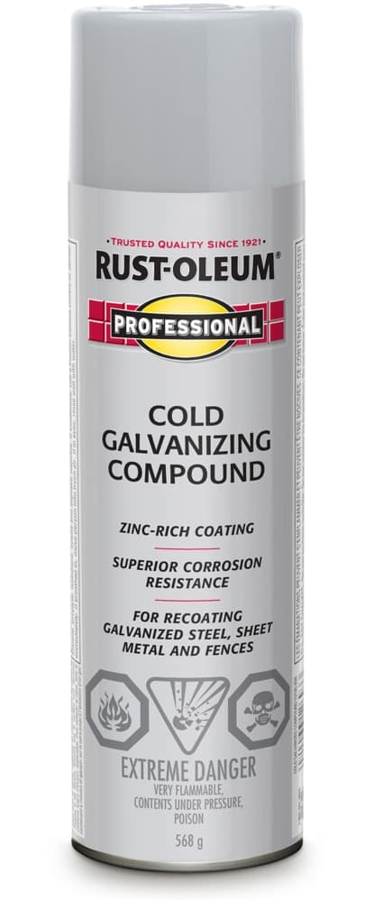 Rust-Oleum® Professional Cold Galvanizing Compound Aerosol Spray Paint, Zinc Coating, 568-g
