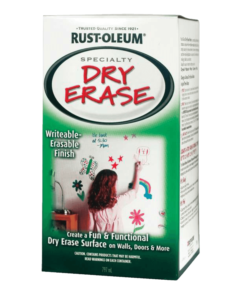 Rust-Oleum® Specialty Dry Erase Interior Paint Kit, Writeable & Erasable, White, 473-mL/0.5-qt