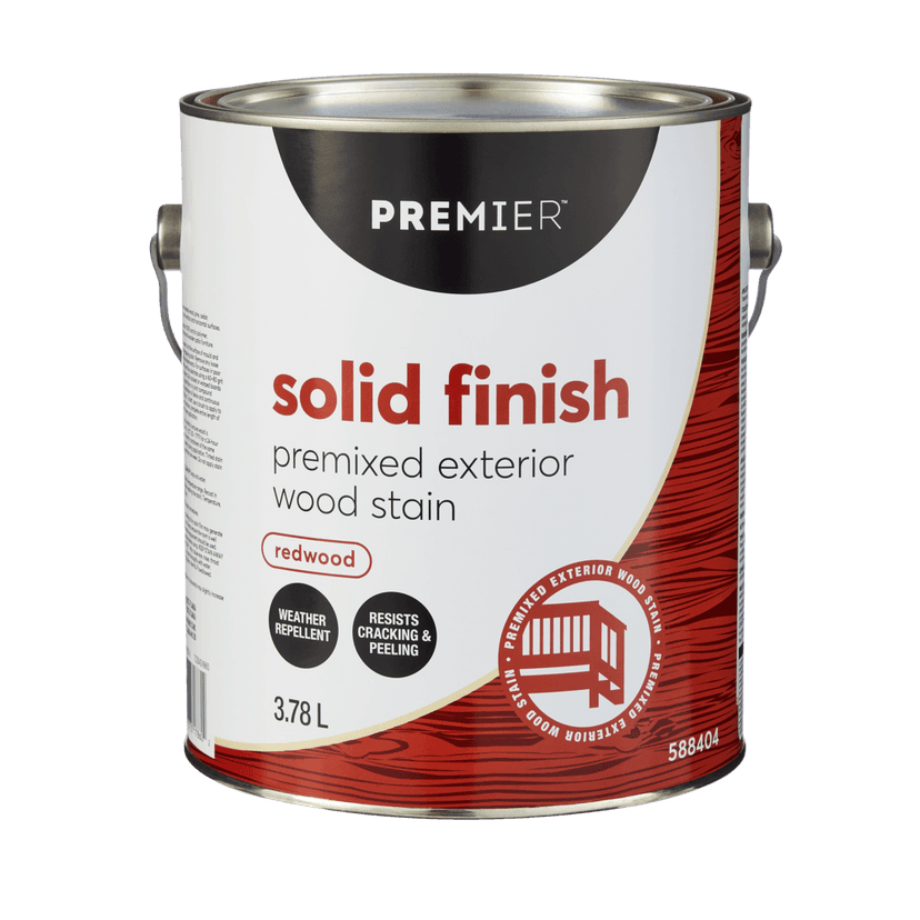 Premier Premixed Exterior Wood Stain, Solid, Redwood, 3.78-L/1-Gallon