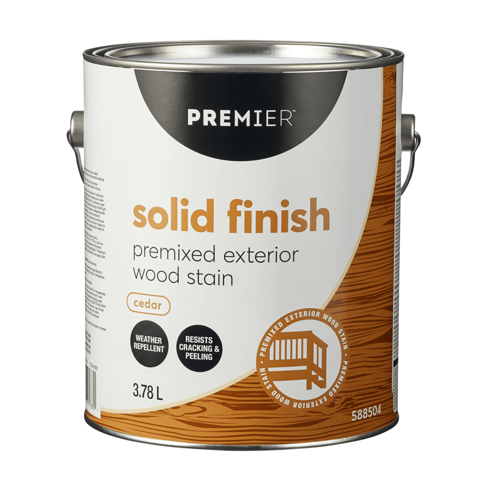 Premier Premixed Exterior Wood Stain, Solid, Cedar, 3.78-L/1-Gallon