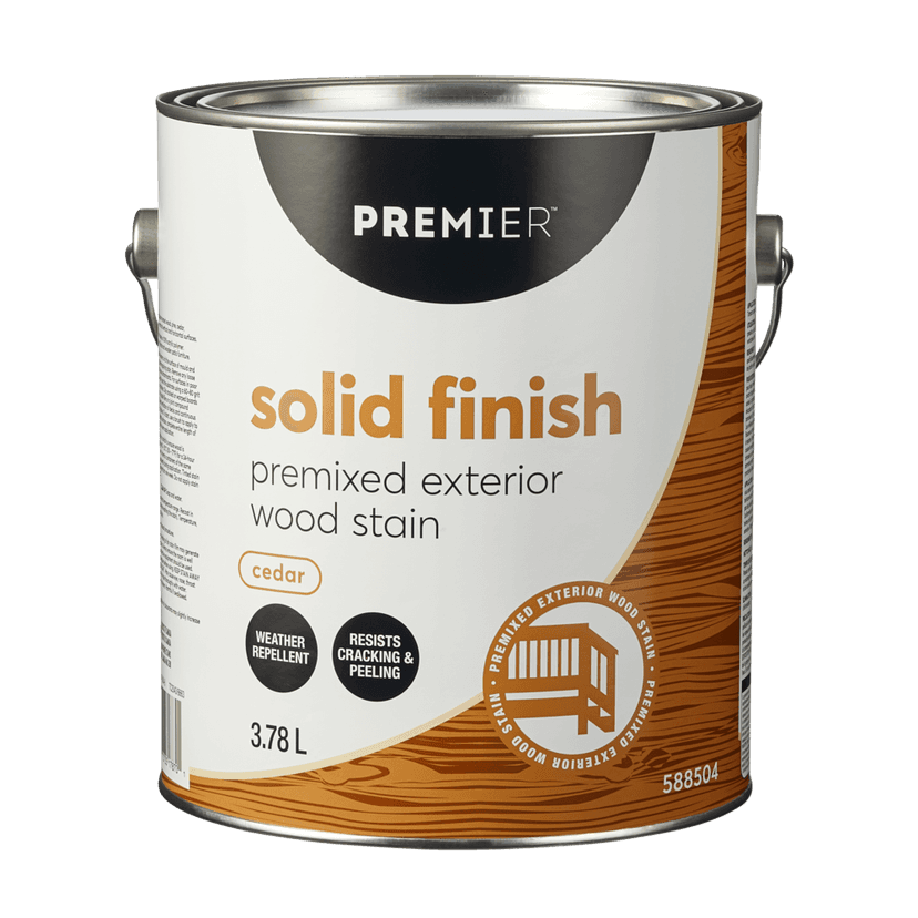Premier Premixed Exterior Wood Stain, Solid, Cedar, 3.78-L/1-Gallon