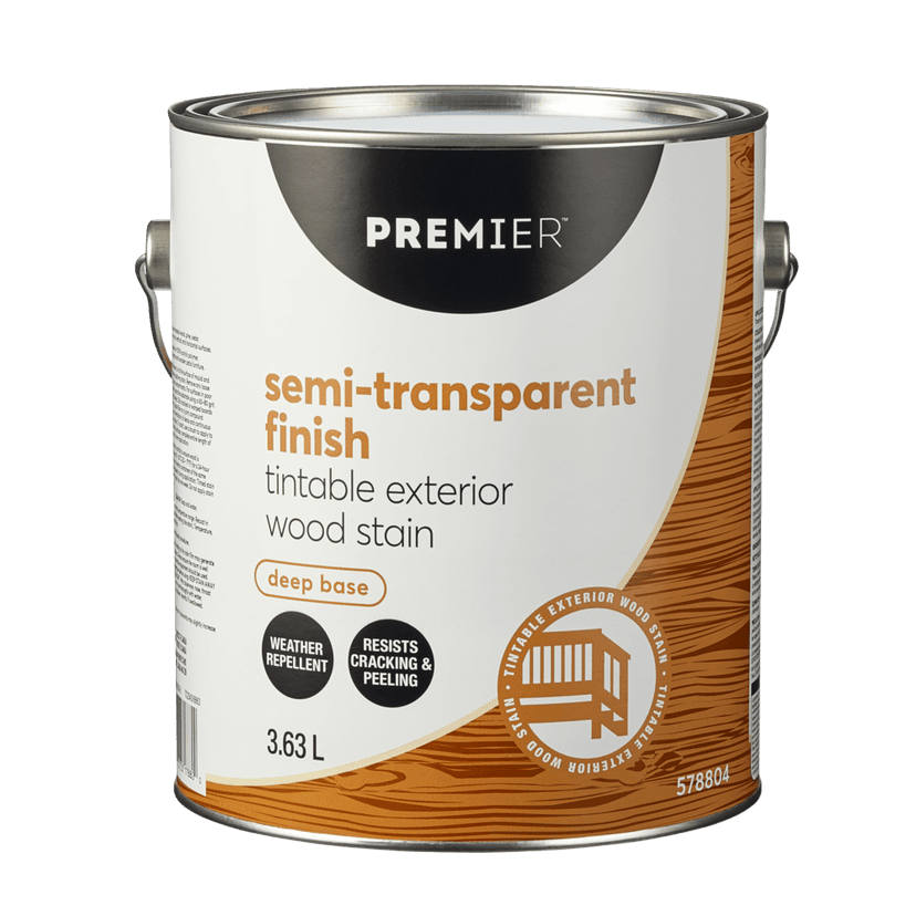Premier Tintable Exterior Wood Stain, Semi-Transparent, 3.63-L