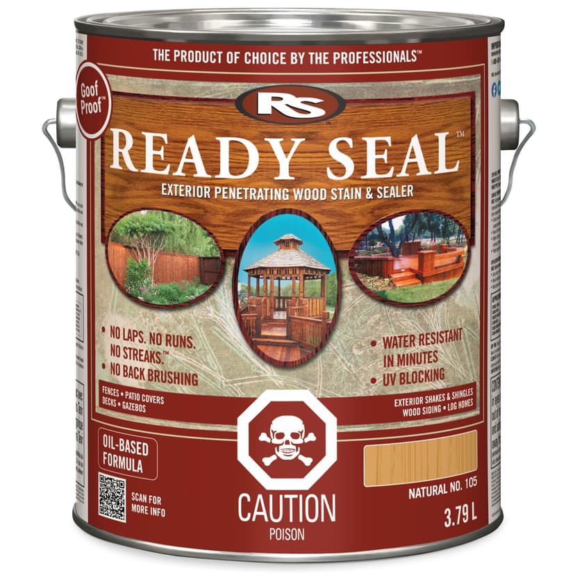 Ready Seal Semi-Transparent Exterior Wood Stain, Natural Light Oak, 3.78-L