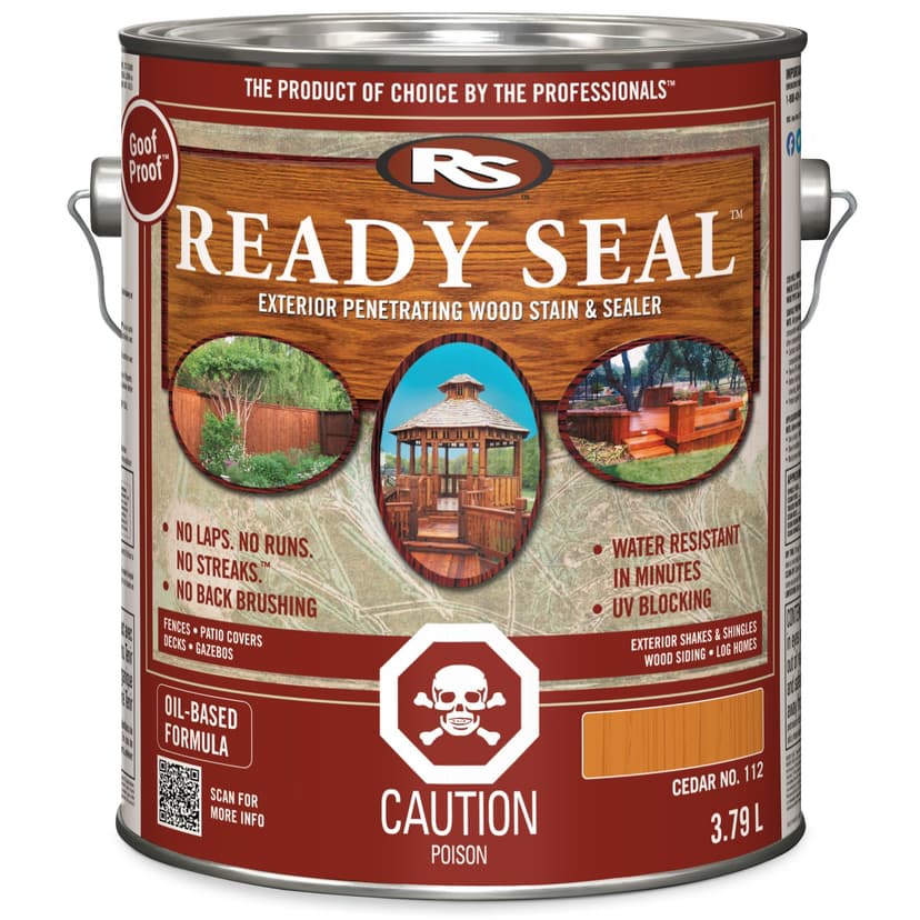 Ready Seal Semi-Transparent Exterior Wood Stain, Natural Cedar, 3.78-L