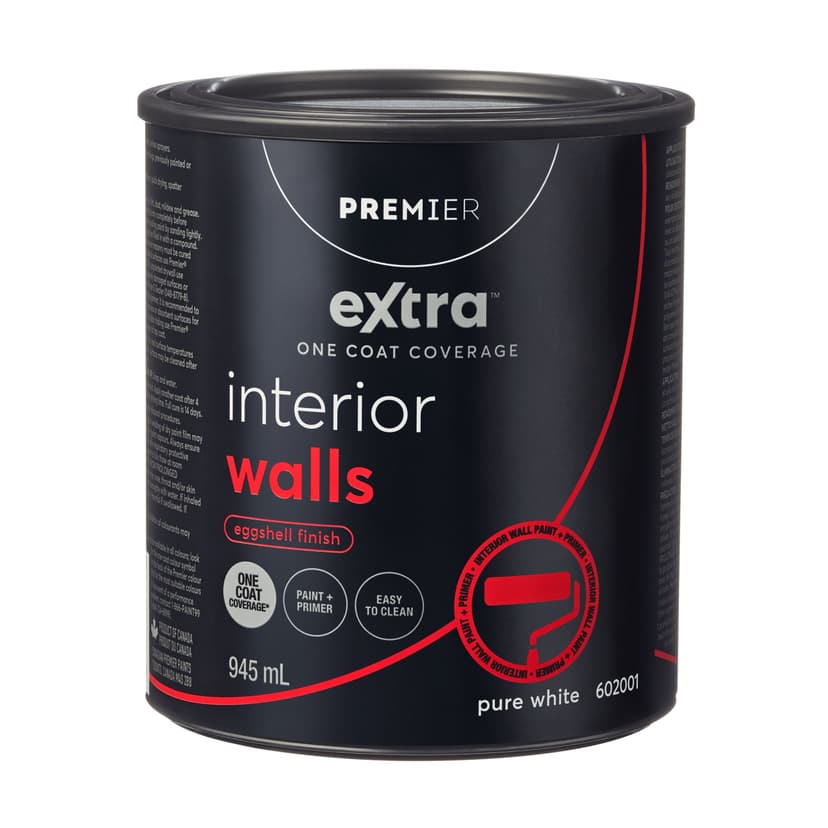 Premier Extra Interior Walls Paint & Primer, One Coat Coverage, Eggshell, Quart