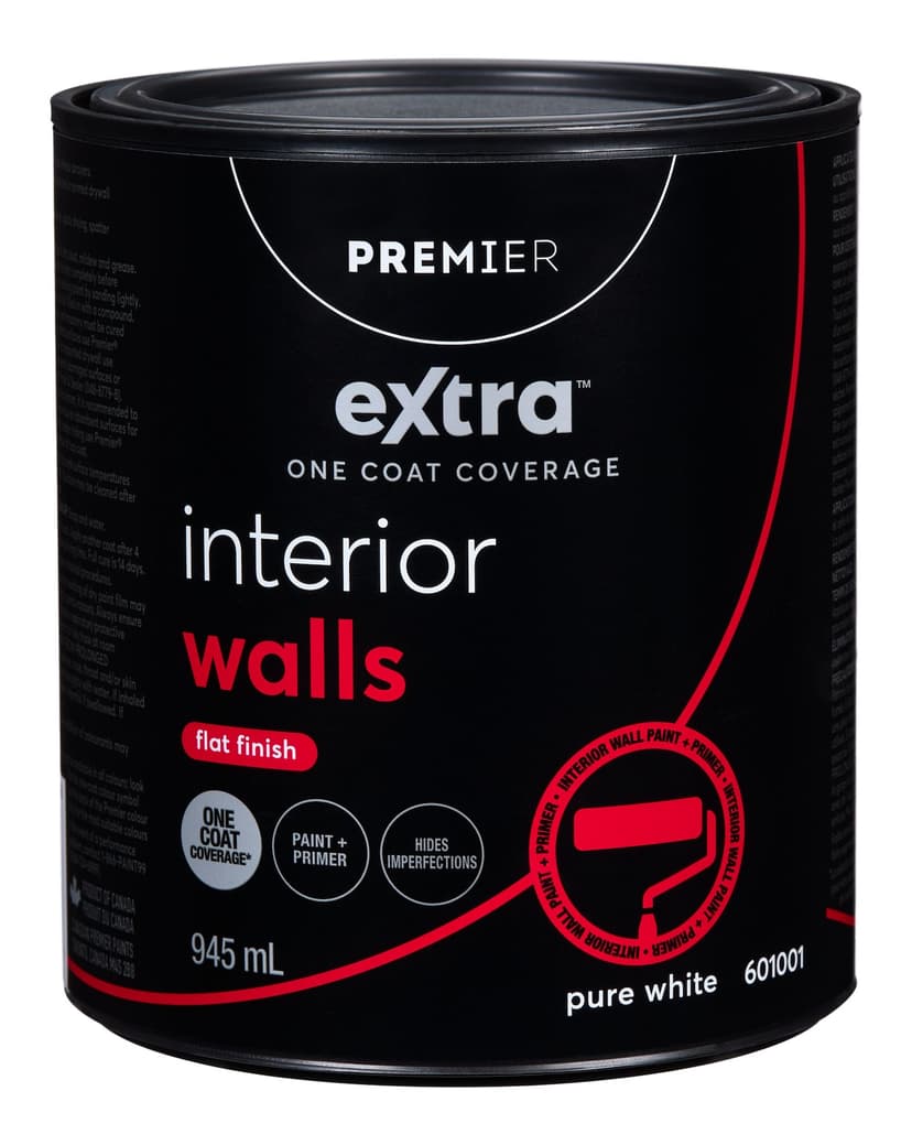 Premier Extra Interior Walls Paint & Primer, One Coat Coverage, Flat, Quart