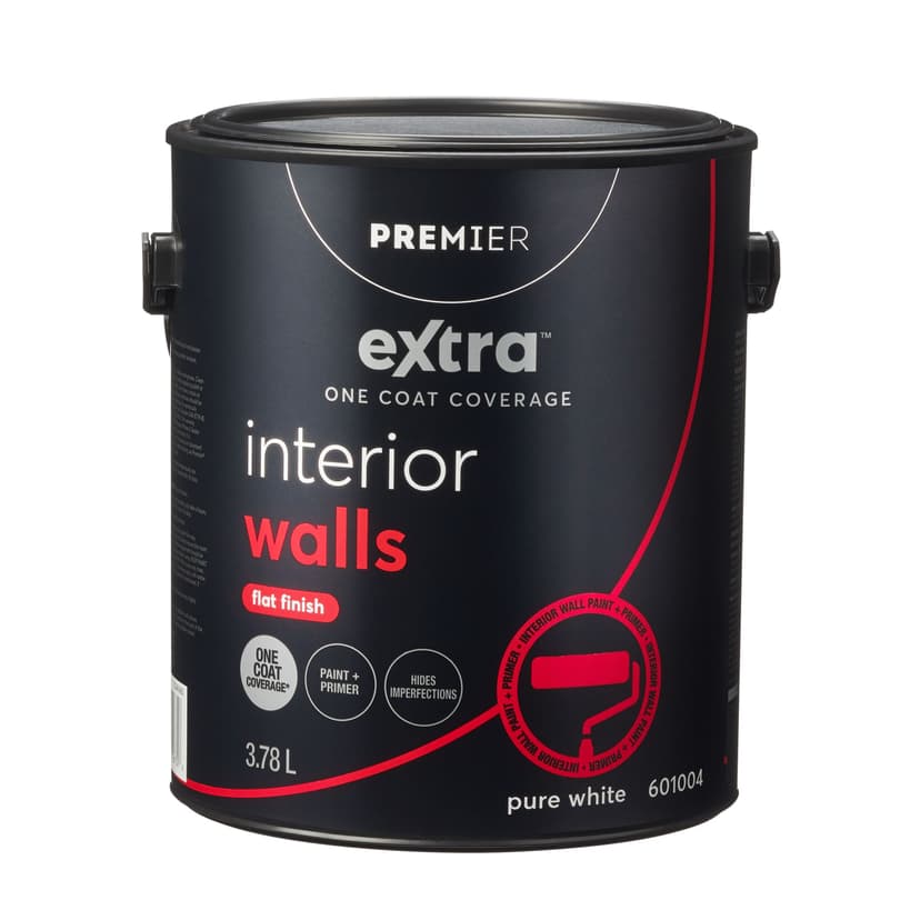 Premier Extra Interior Walls Paint & Primer, One Coat Coverage, Flat, Gallon
