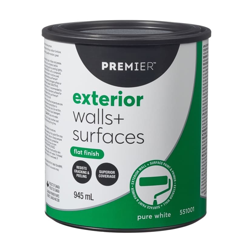 Premier Exterior Walls & Surfaces Paint, Superior Coverage, Flat, Quart