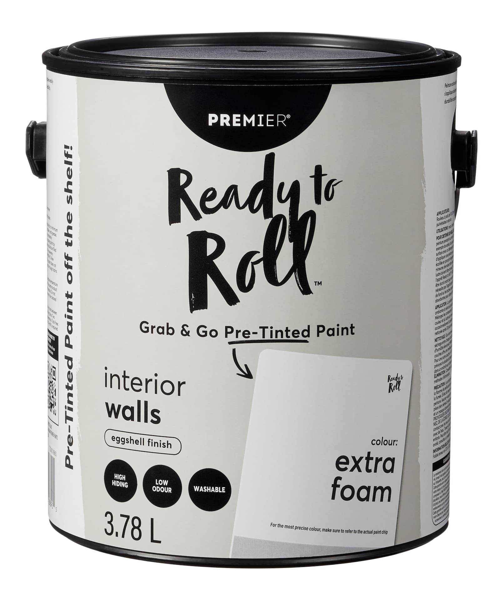 Premier Ready To Roll Interior Wall Paint, Eggshell, Pretinted, Extra Foam, 3.78-L/1-Gallon