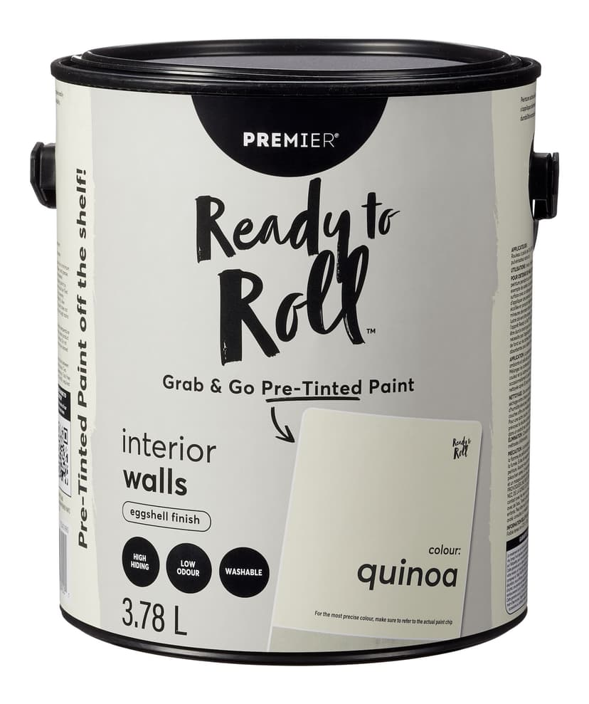 Premier Ready To Roll Interior Wall Paint, Eggshell, Pretinted, Quinoa, 3.78-L/1-Gallon